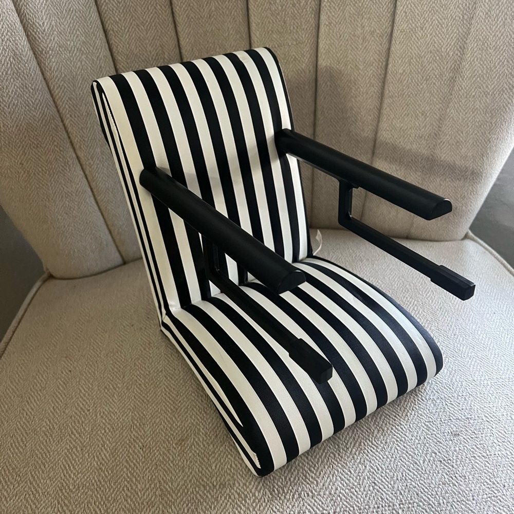 American Girl Doll Booster Bistro Treat Seat Retired black & white strip…